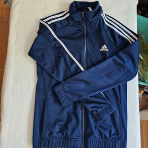 Adidas 3-Stripe Navy Blue Jogger Zip Jacket sz M